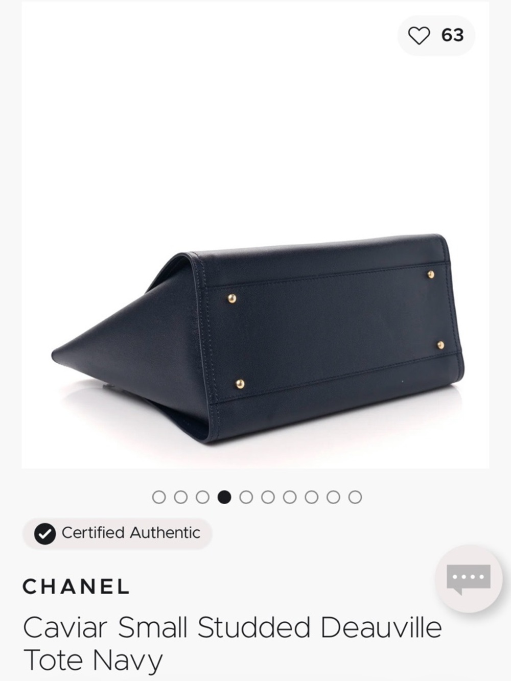 Chanel Caviar Small Studded Deauville Tote Navy - Picture 12 of 16